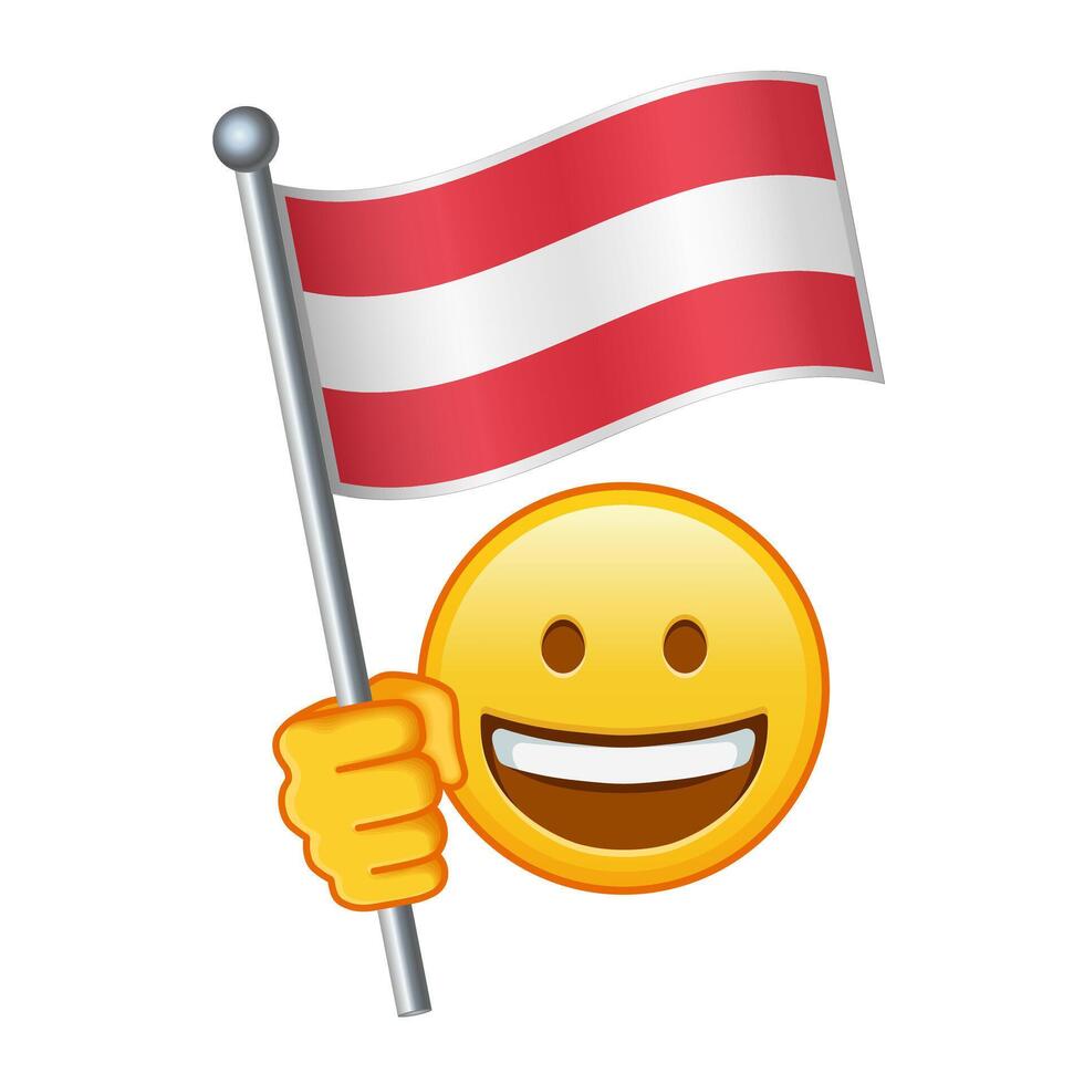 Emoji with Austria flag Large size of yellow emoji smile vector