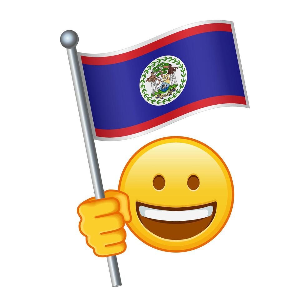 Emoji with Belize flag Large size of yellow emoji smile vector