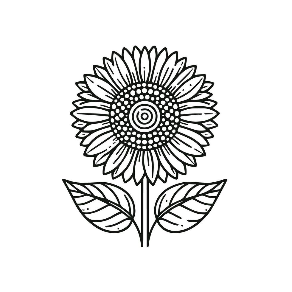 AI generated SUNFLOWER OUTLINE VECTOR