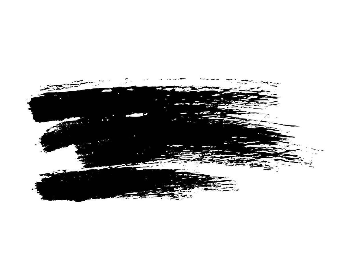 Black brush stroke. Hand drawn ink spot isolated on white background. Vector illustration
