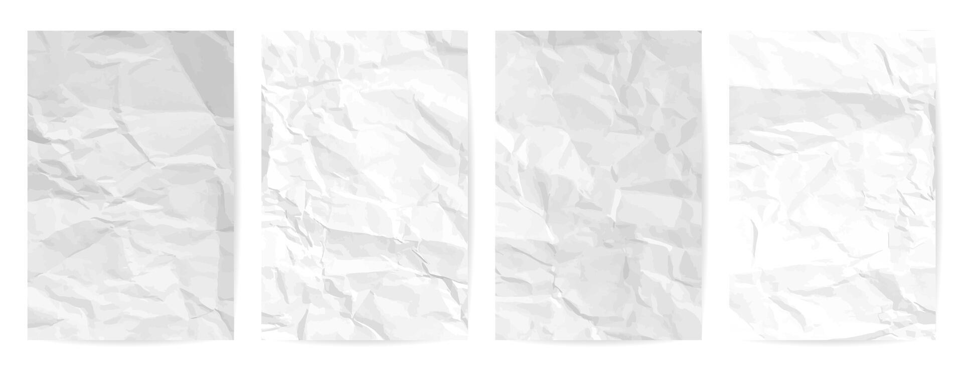 White clean crumpled paper vector