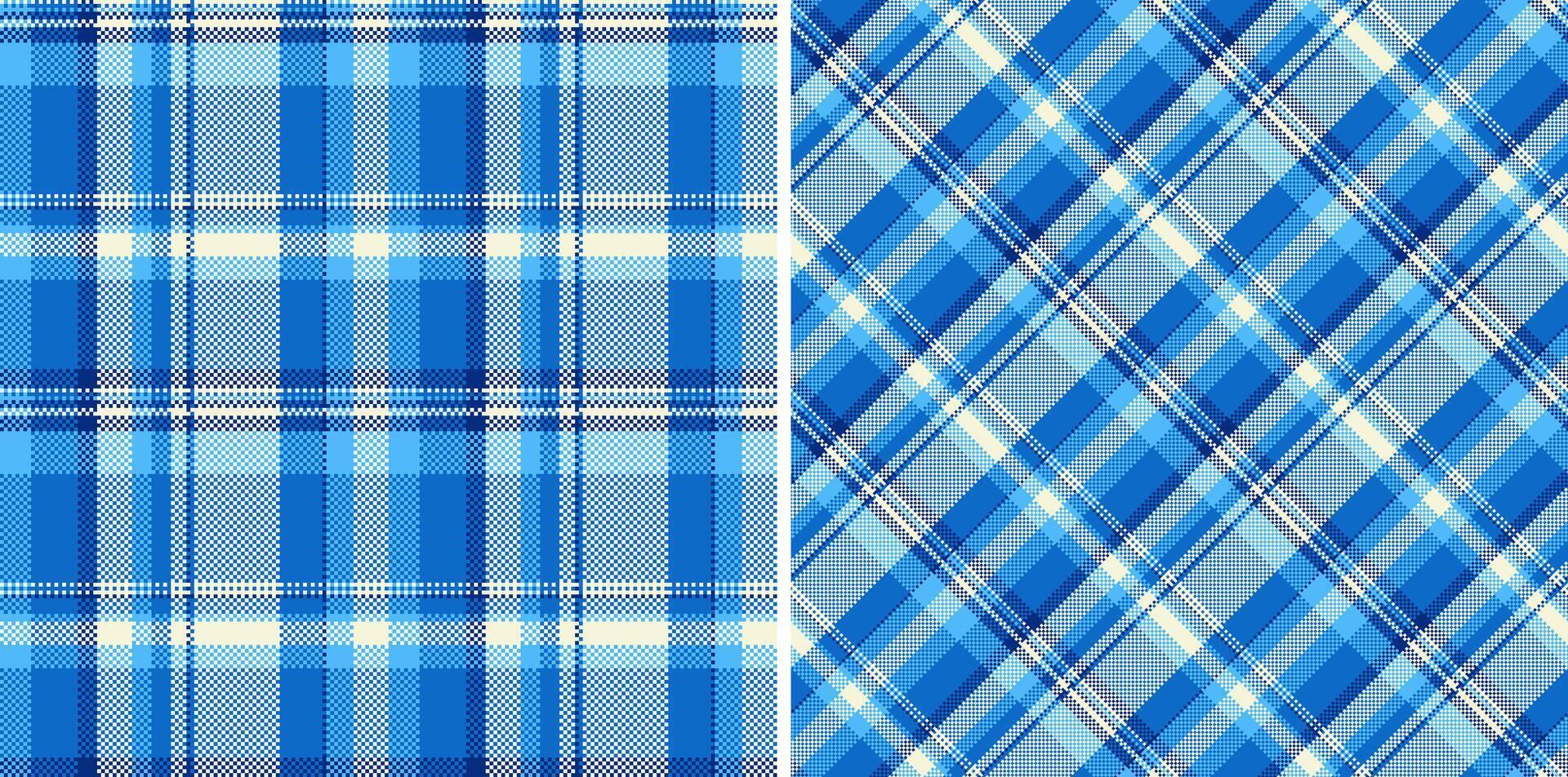 Plaid background seamless of vector tartan fabric with a pattern texture textile check. Set in sea colors. Scottish fashion trends.