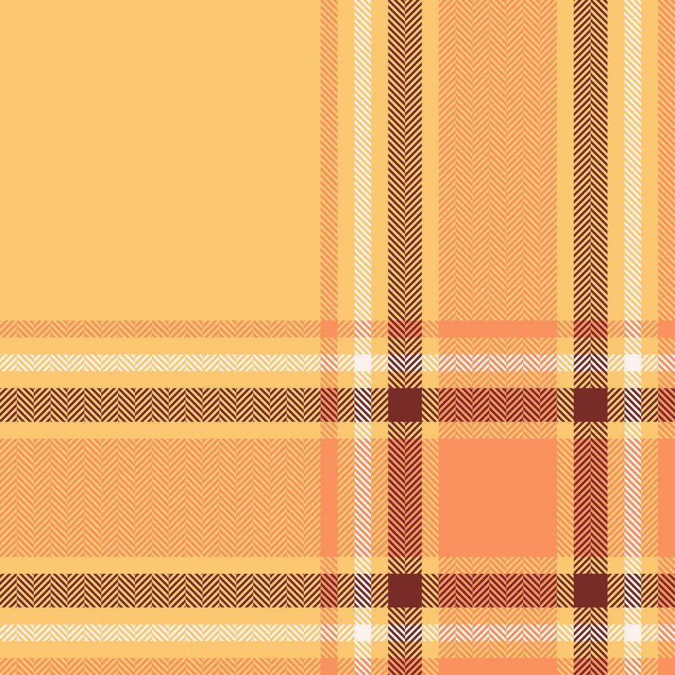 Plaid check pattern in orange and red colors. Seamless fabric texture. Tartan textile print. vector