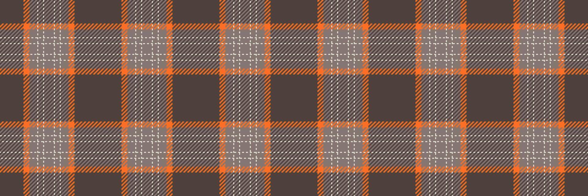 Grand fabric background pattern, choose tartan plaid textile. Path check seamless vector texture in pastel and orange colors.