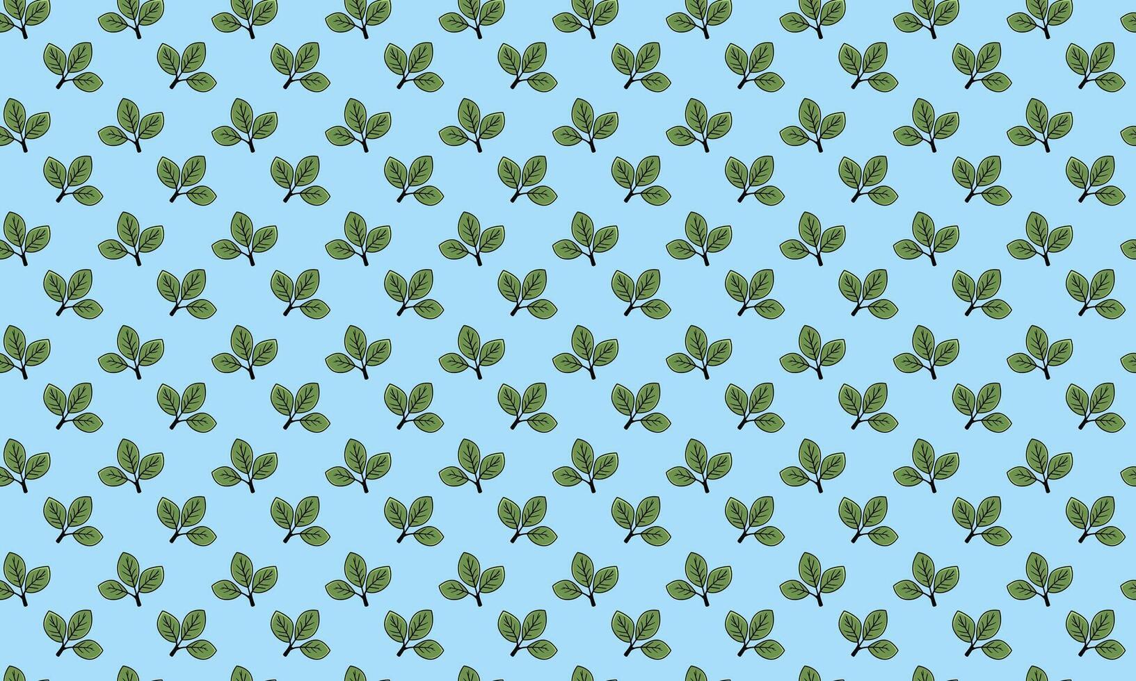 Hand drawn floral pattern vector design. Simple ornament with plant and leaf.