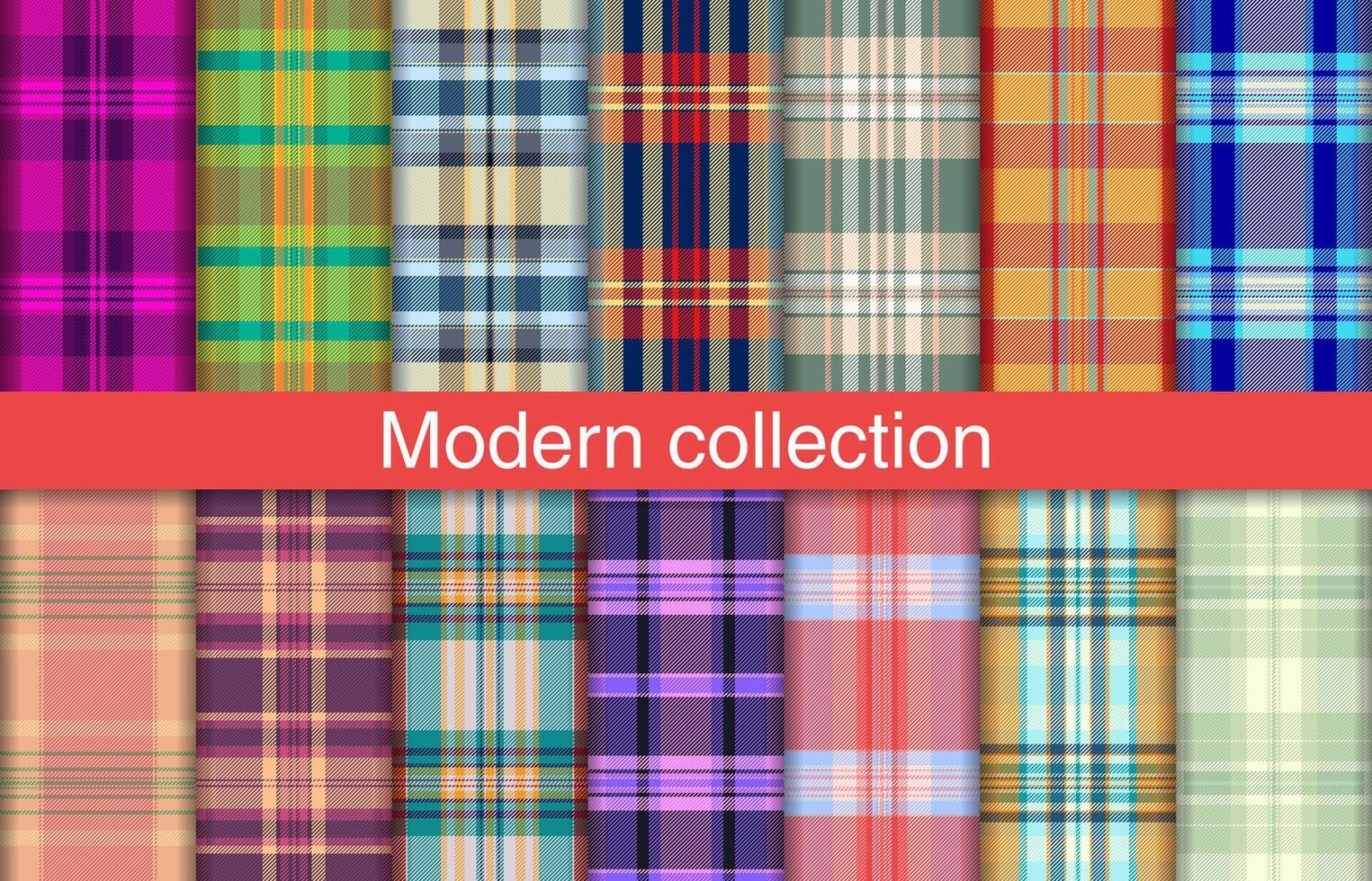 Modern plaid bundles, textile design, checkered fabric pattern for shirt, dress, suit, wrapping paper print, invitation and gift card. vector