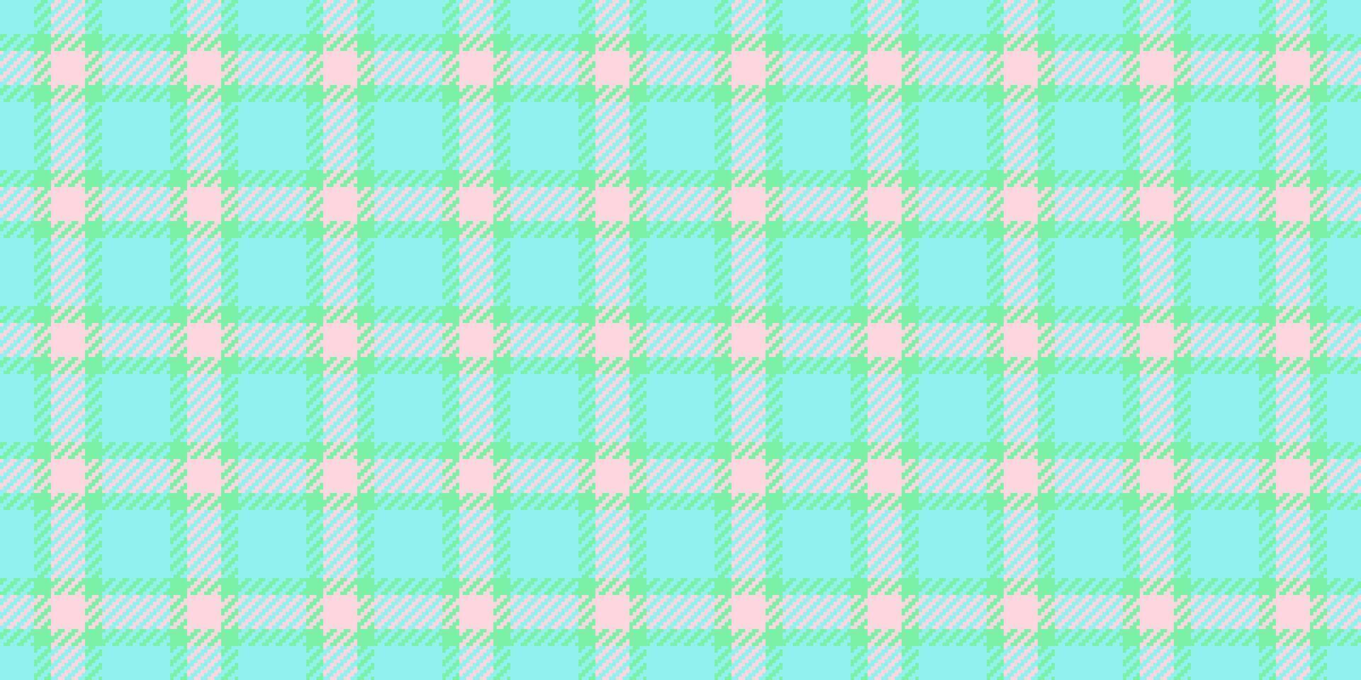 Xmas plaid background fabric, 60s tartan check seamless. Windowpane textile texture vector pattern in teal and green colors.