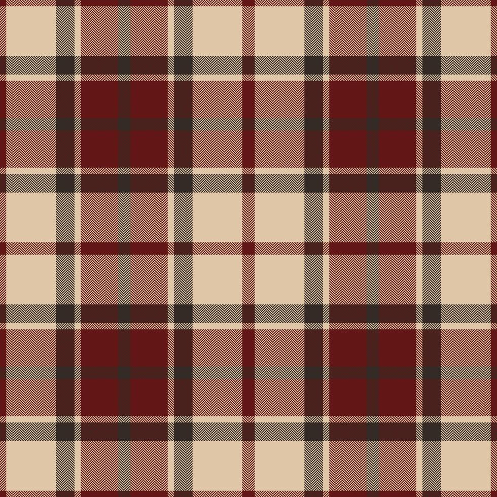 Plaid seamless pattern in red. Check fabric texture. Vector textile print.