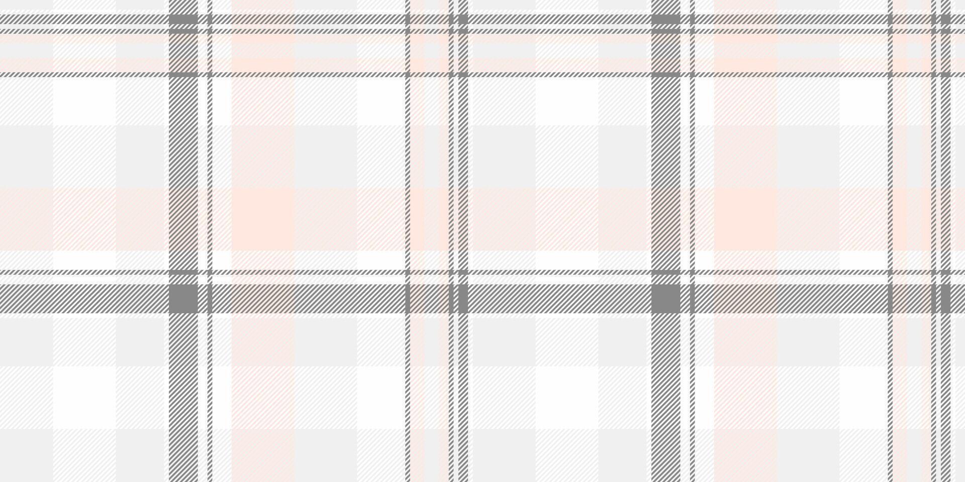New textile texture background, sale pattern vector fabric. Oriental tartan seamless check plaid in white and misty rose colors.