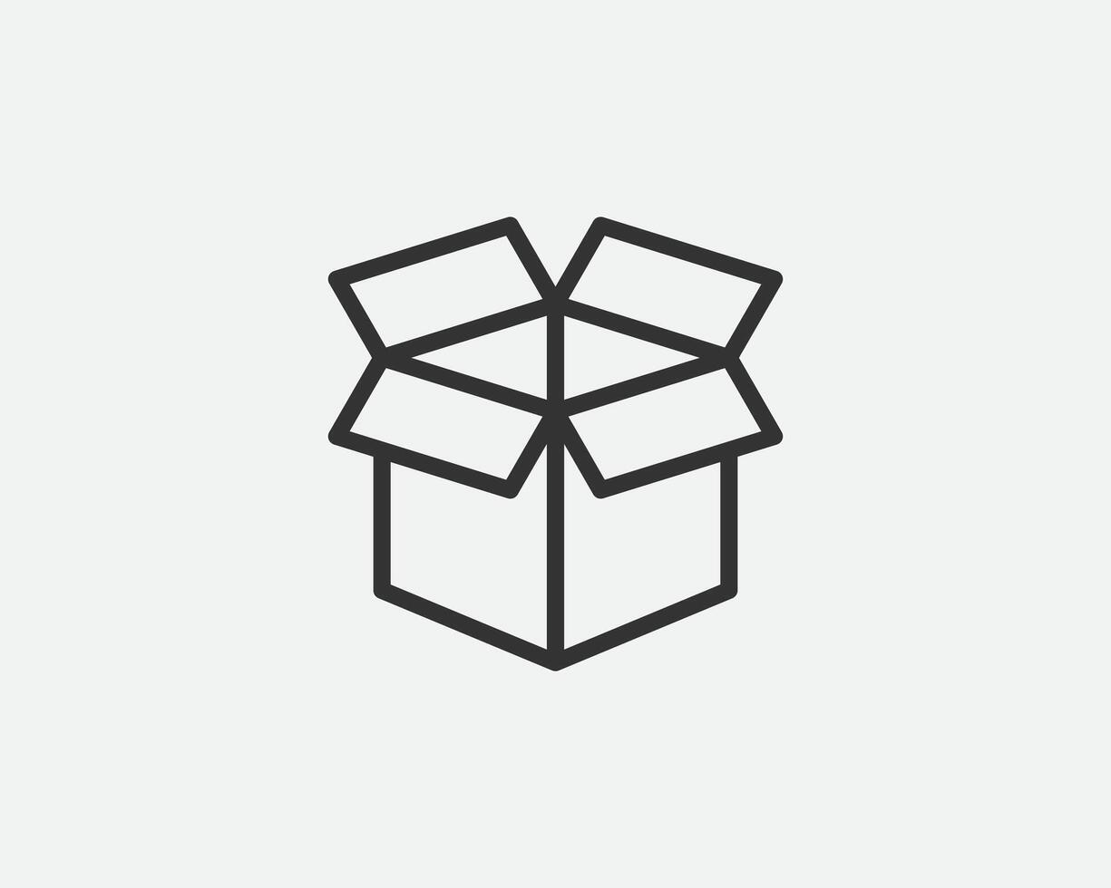 Delivery packaging vector icon. Cargo cardboard box icons. Carton package sign from line geometric shapes.