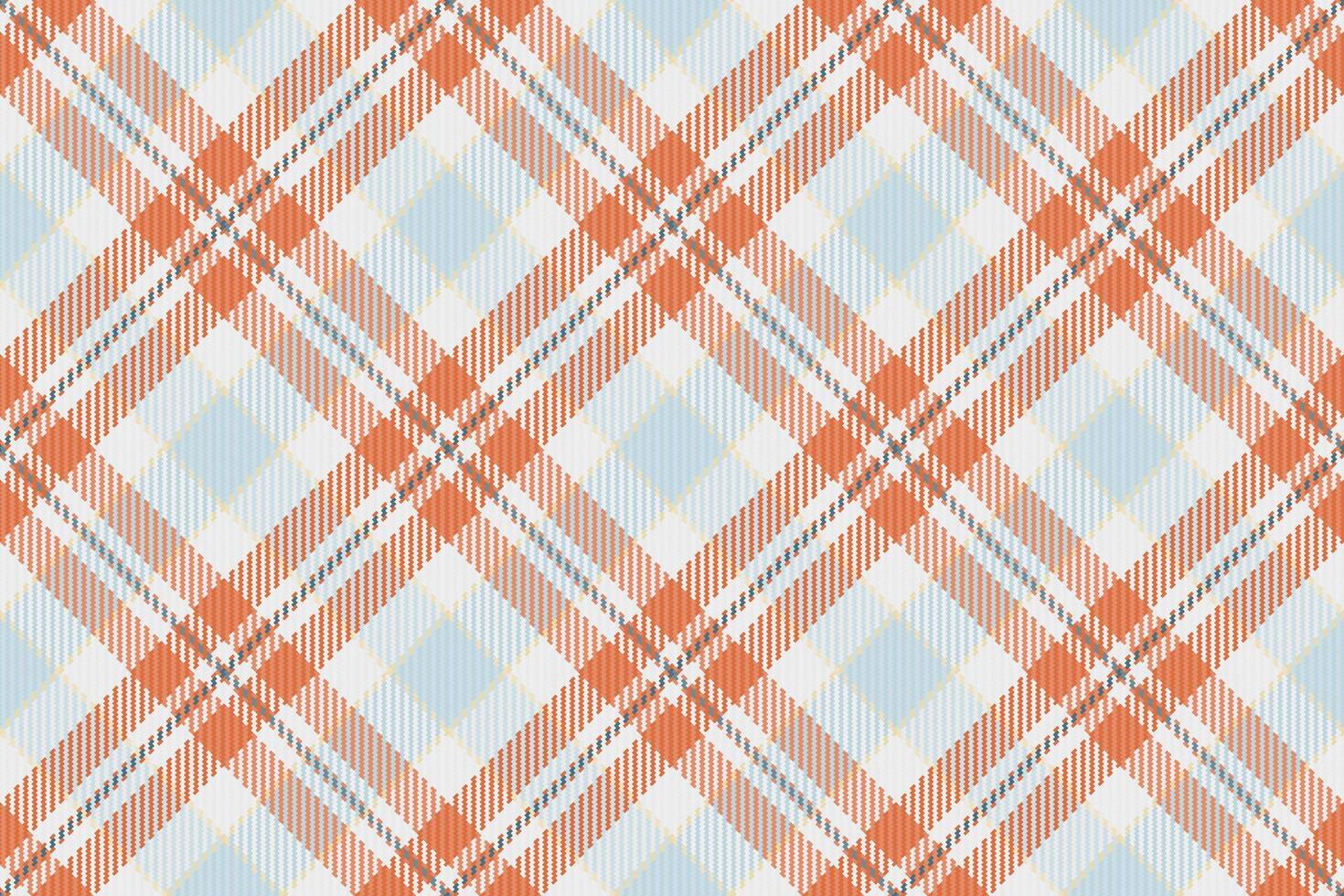 Eps seamless pattern background, celtic check fabric plaid. Ornamental textile tartan texture vector in white and orange colors.