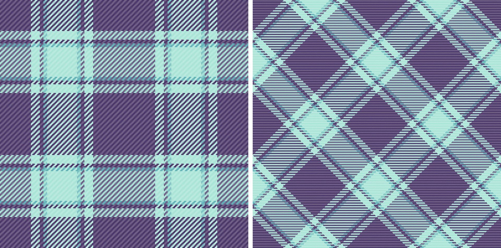 Vector check texture of pattern tartan background with a seamless fabric textile plaid. Set in cold colors. Colourful abstract geometric checkered wallpaper.