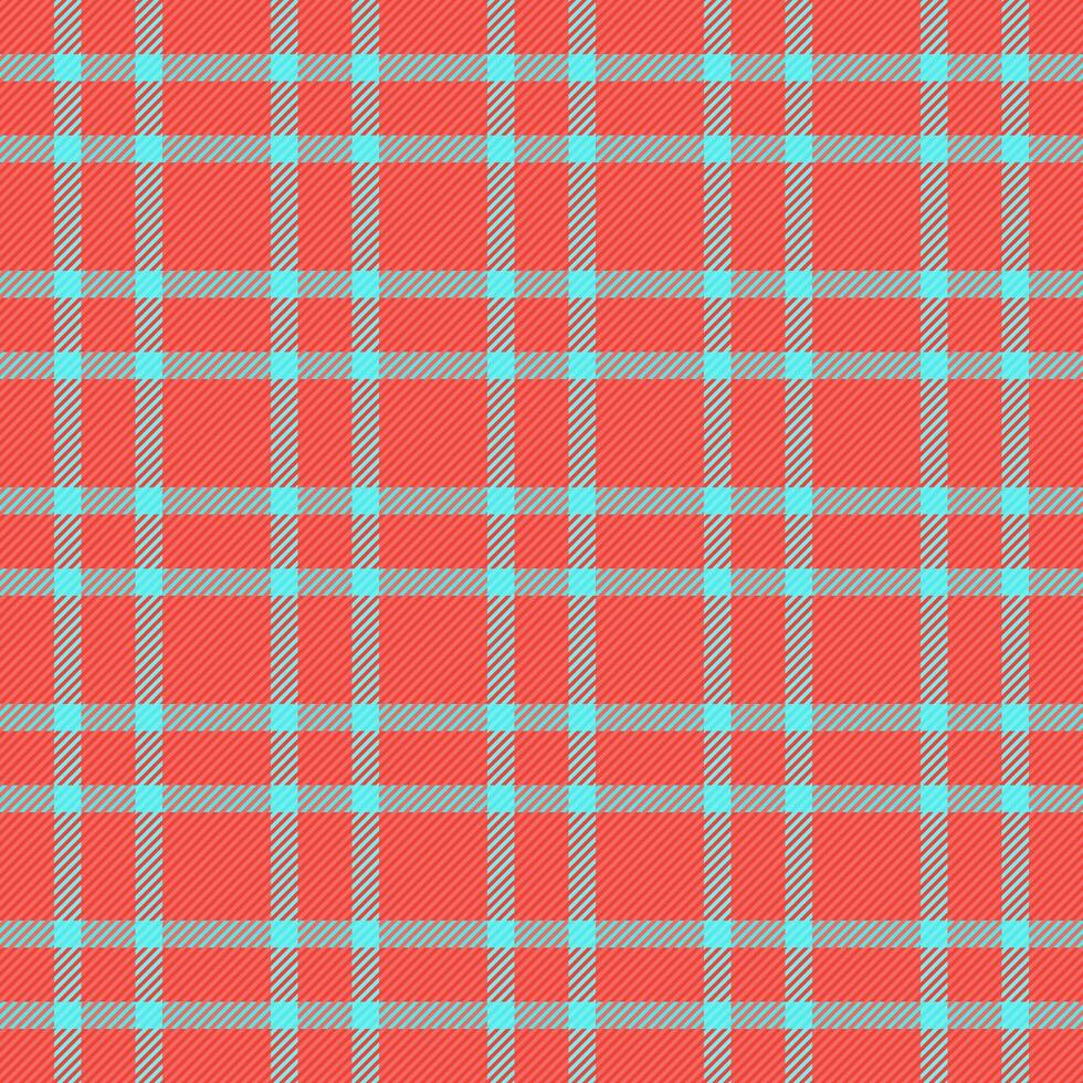 Faded fabric pattern check, womens fashion textile tartan plaid. Native background seamless vector texture in red and teal colors.