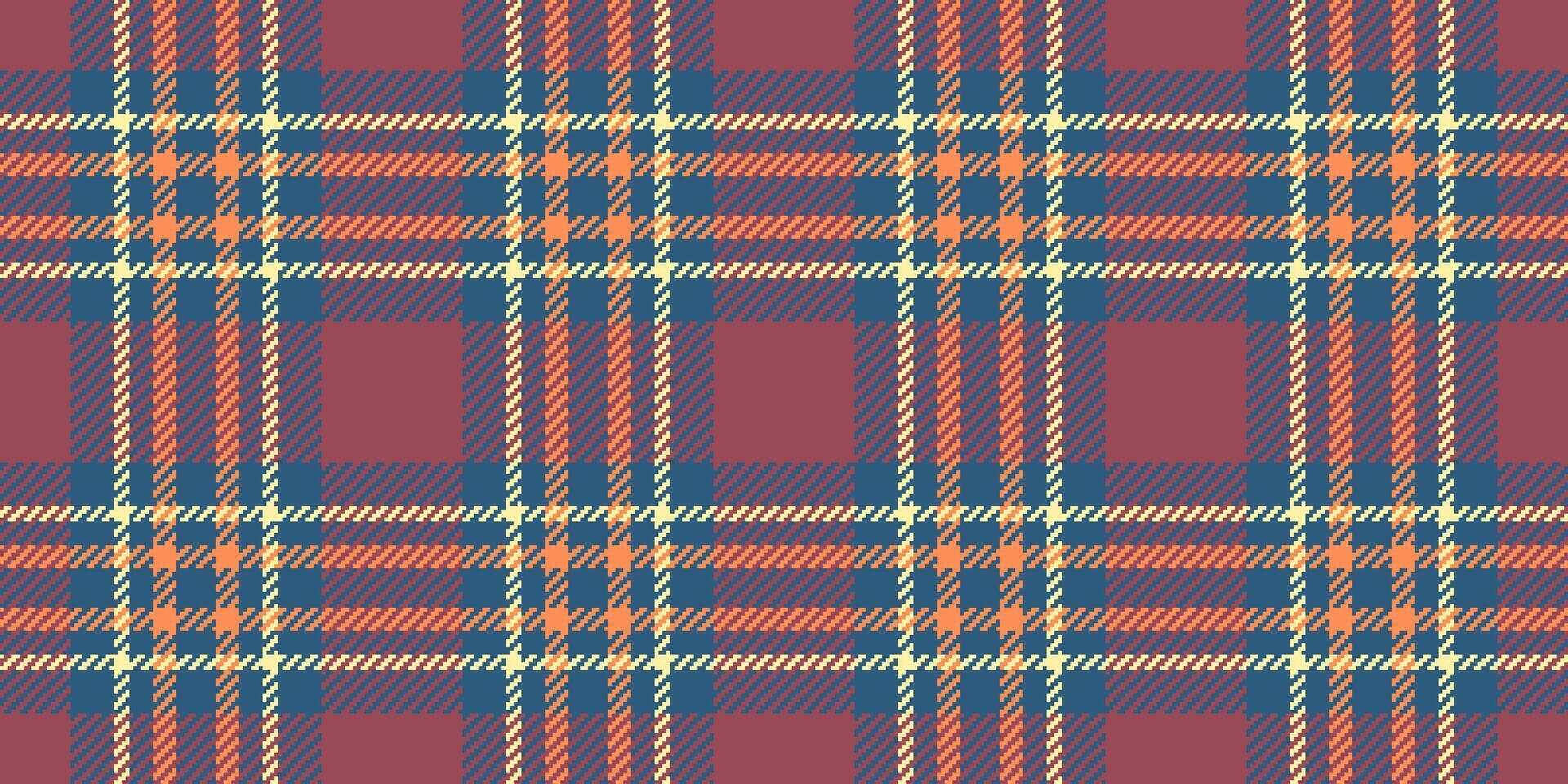 Proud textile seamless background, presentation fabric check texture. Tie plaid pattern tartan vector in cyan and red colors.