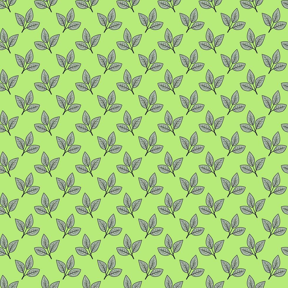 Hand drawn floral pattern vector design. Simple ornament with plant and leaf.