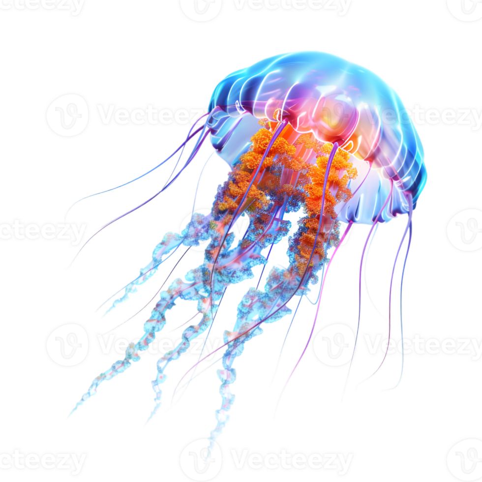 AI generated jellyfish on transparent background png