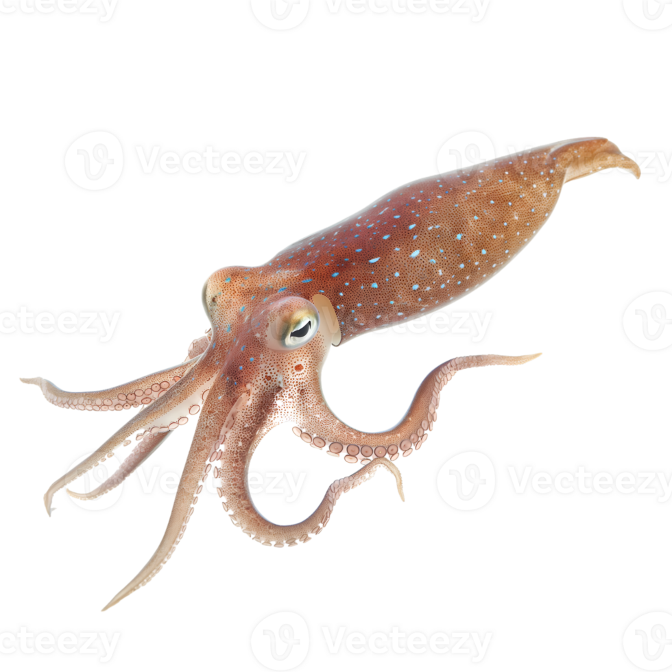AI generated Squid on transparent background png