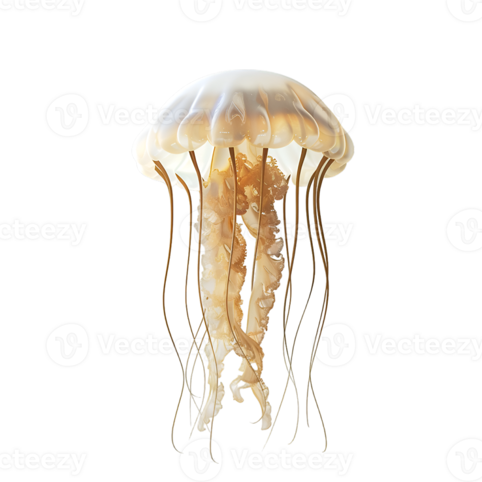 AI generated jellyfish on transparent background png