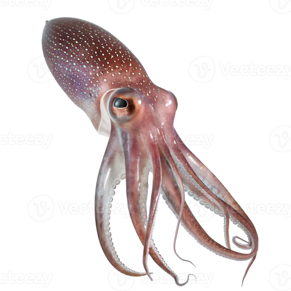 AI generated Squid on transparent background png