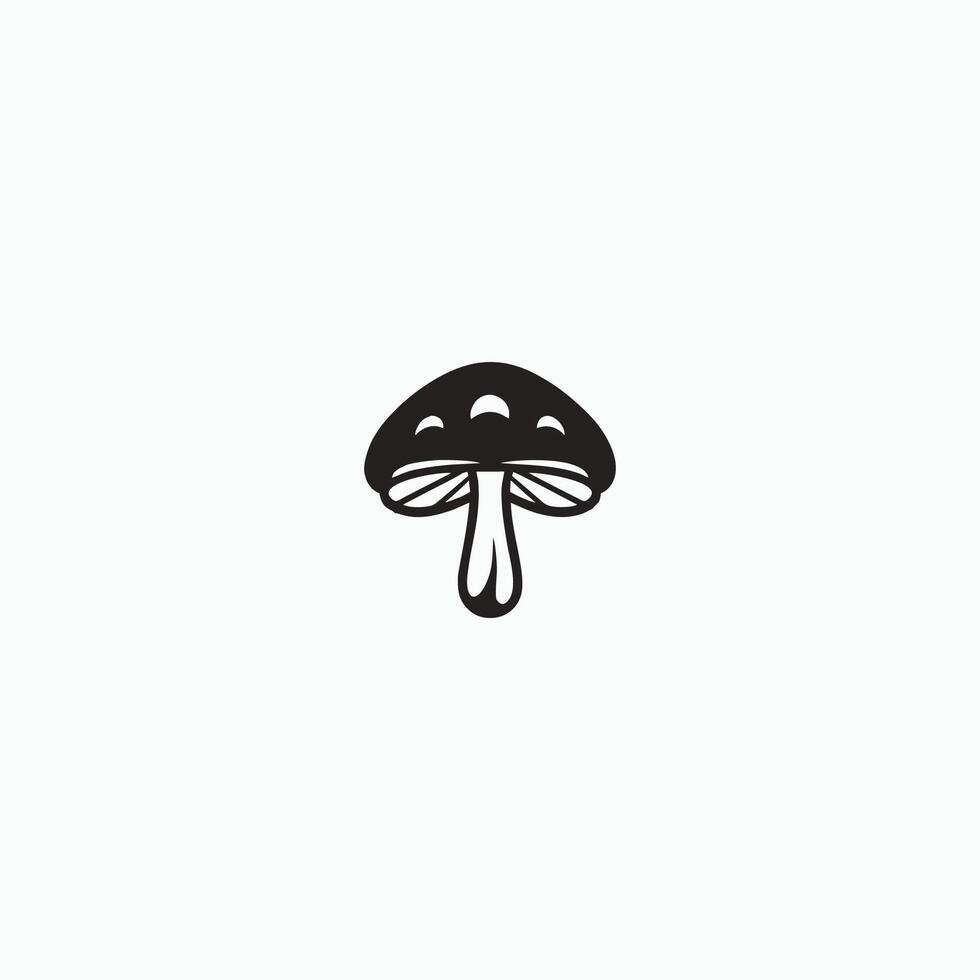 AI generated mushroom vector icon.Simple Modern Isolated Farm Black Organic Food Concept.