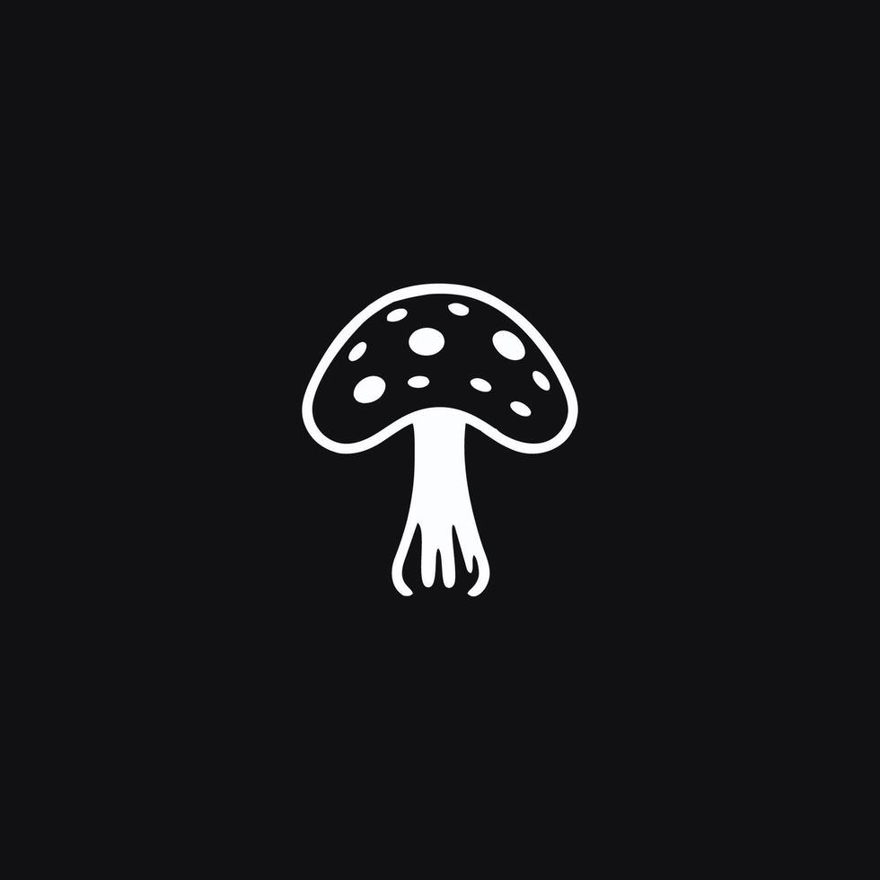 AI generated mushroom vector icon.Simple Modern Isolated Farm Black Organic Food Concept.