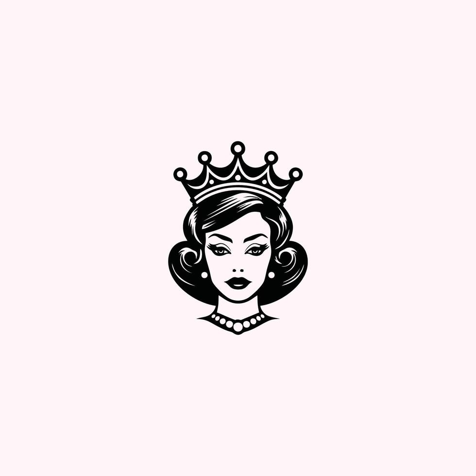 AI generated Queen logo for women with creative crown concept Vector