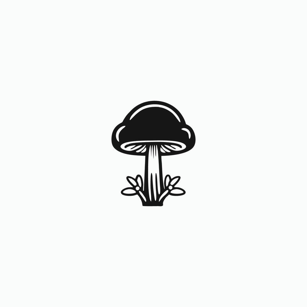 AI generated mushroom vector icon.Simple Modern Isolated Farm Black Organic Food Concept.