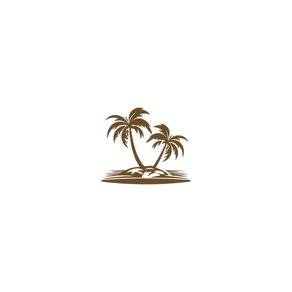 AI generated palm tree hipster vintage logo vector icon illustration