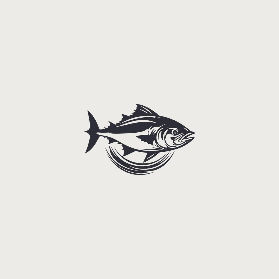 ai generado amarillo aleta atún logo moderno Fresco atún pescado vector para comida mercado y restaurante