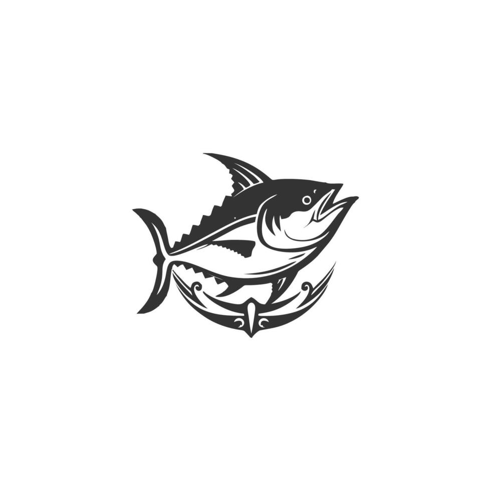 ai generado amarillo aleta atún logo moderno Fresco atún pescado vector para comida mercado y restaurante