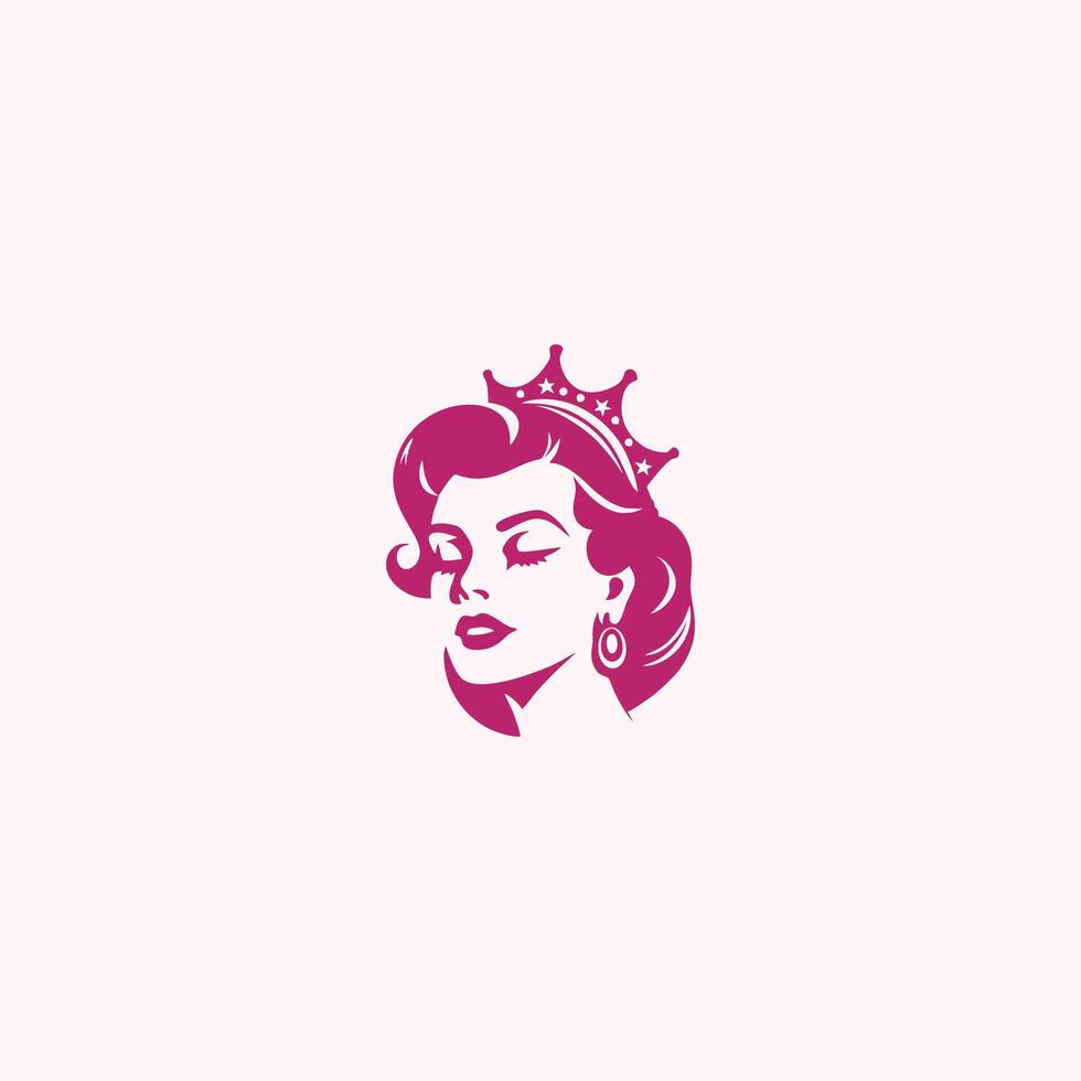 AI generated Queen logo for women with creative crown concept Vector