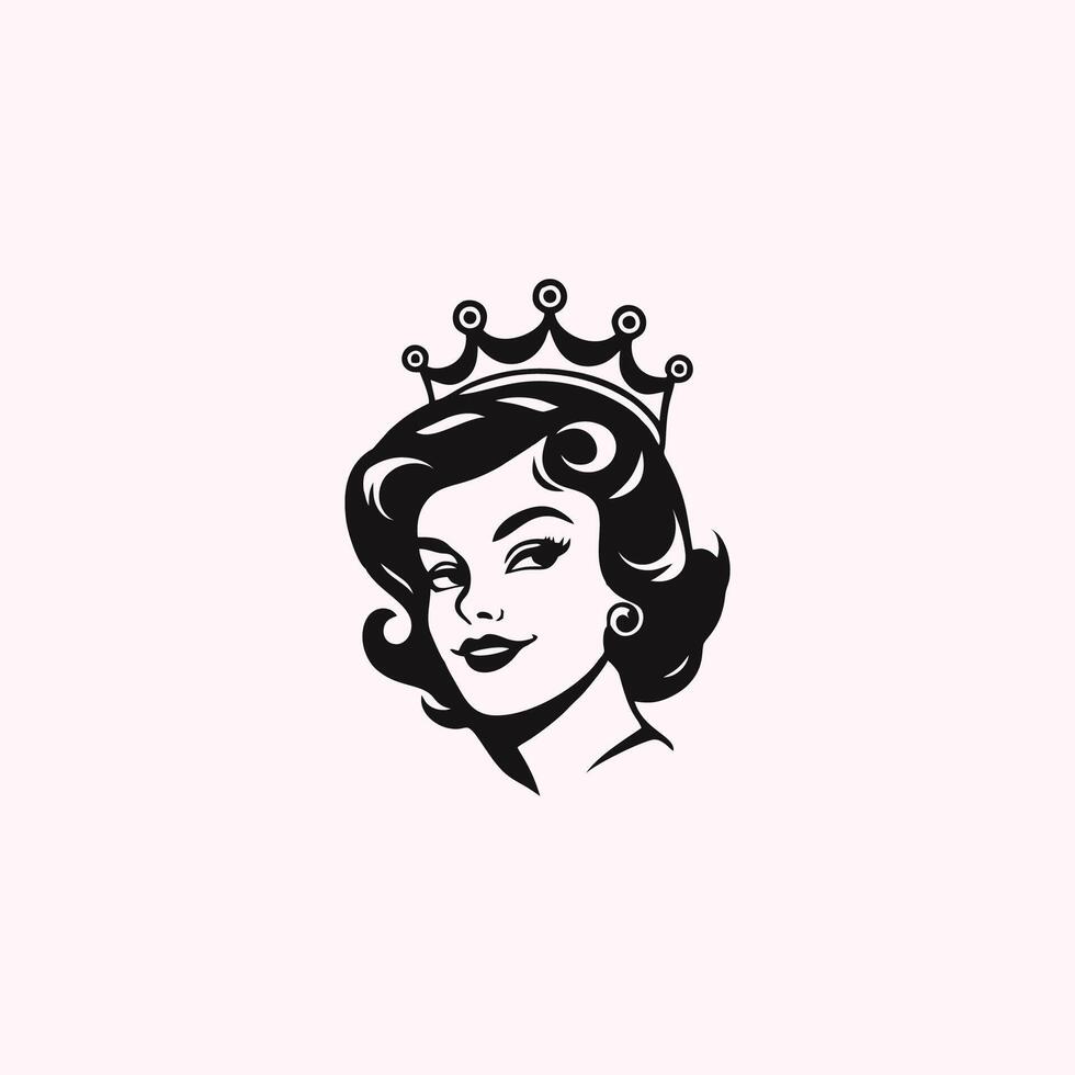 AI generated Queen logo for women with creative crown concept Vector