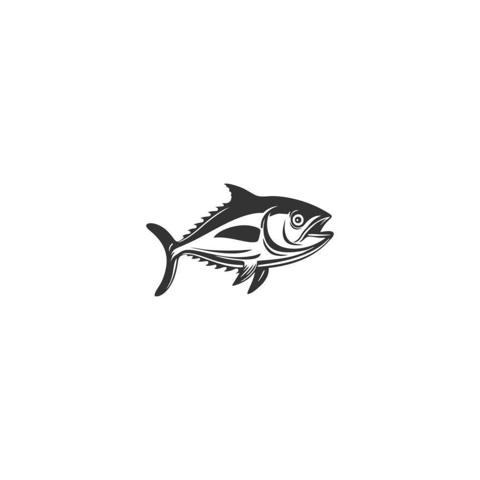 ai generado negro atún pescado en un blanco antecedentes. vector