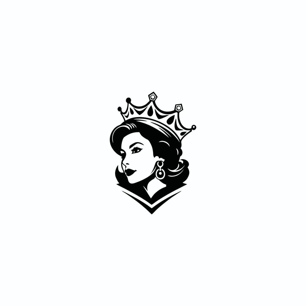 AI generated Queen logo for women with creative crown concept Vector