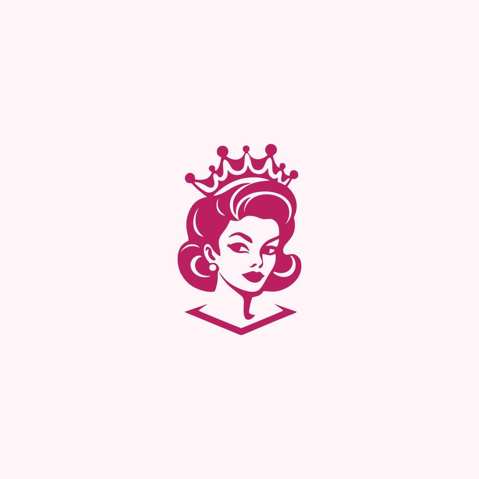 AI generated Queen logo for women with creative crown concept Vector