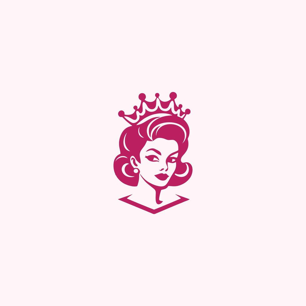 ai generado reina logo para mujer con creativo corona concepto vector