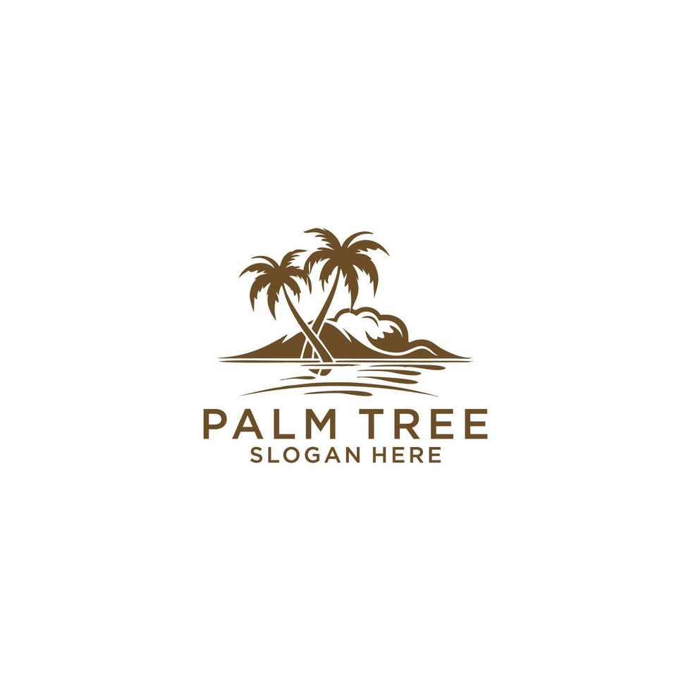 AI generated Palm tree silhouette icon.simple flat vector illustration white background