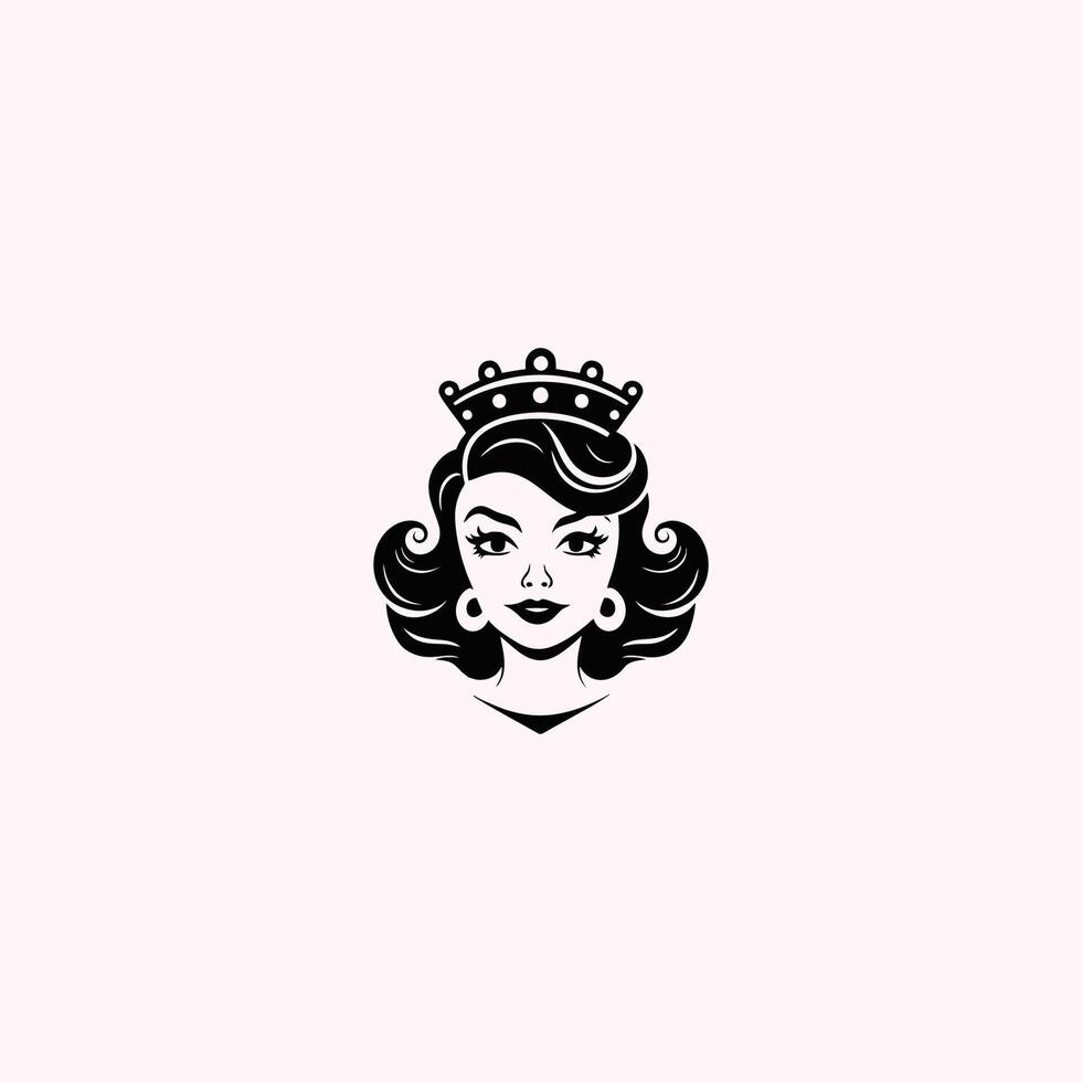 AI generated Queen logo for women with creative crown concept Vector
