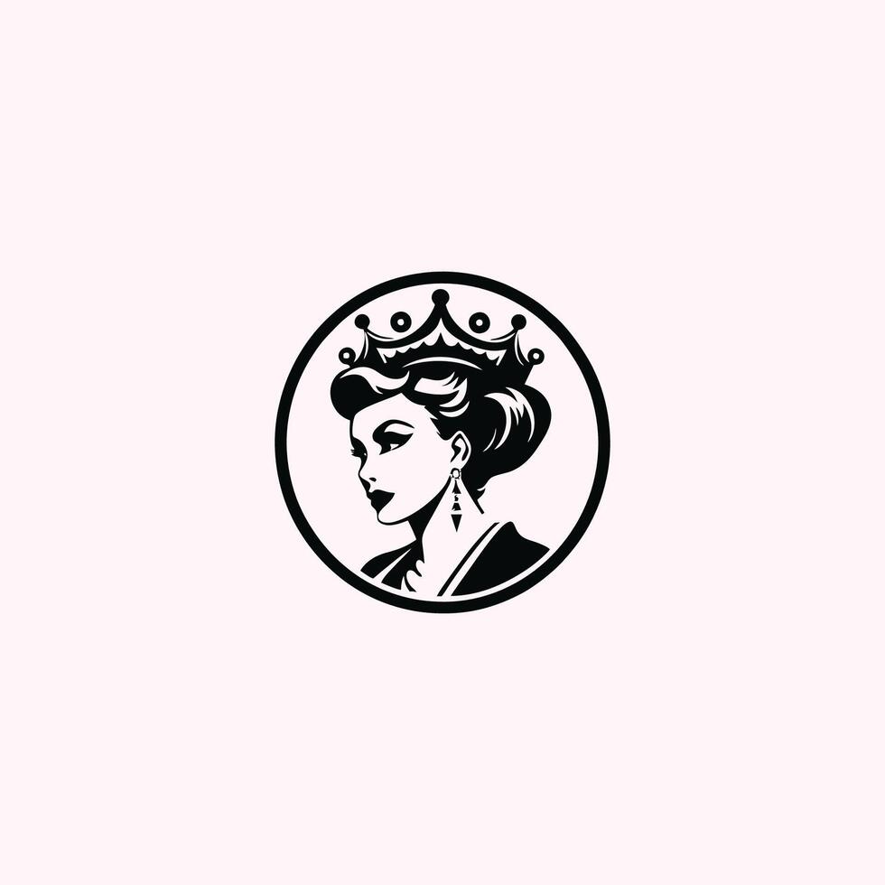 AI generated Queen logo for women with creative crown concept Vector