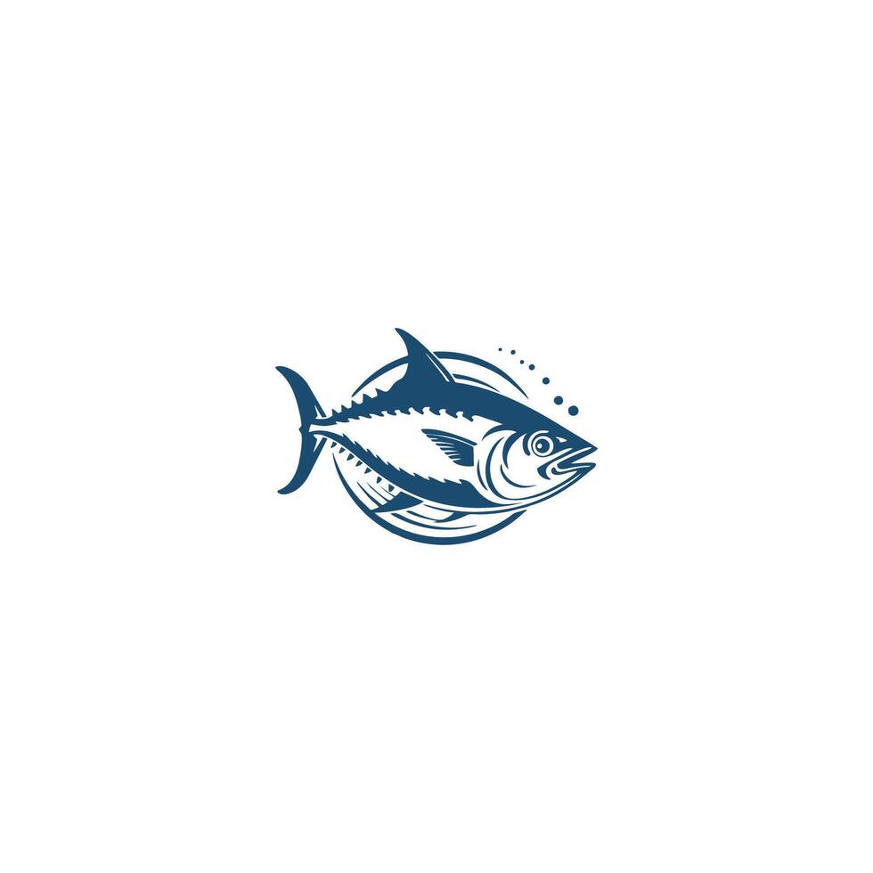 ai generado amarillo aleta atún logo moderno Fresco atún pescado vector para comida mercado y restaurante