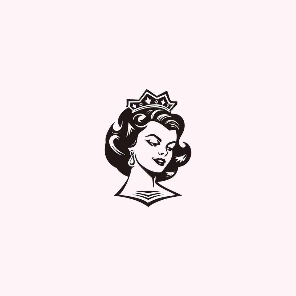 AI generated Queen logo for women with creative crown concept Vector