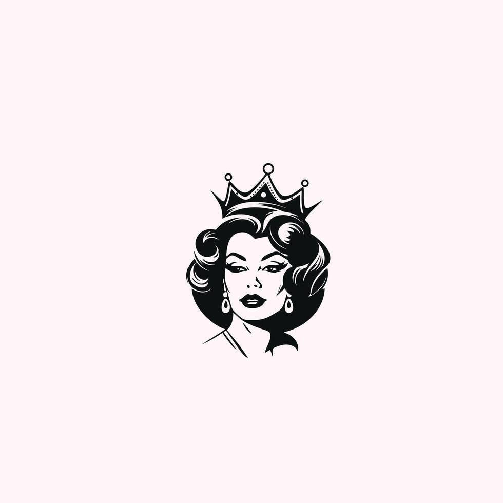 AI generated Queen logo for women with creative crown concept Vector