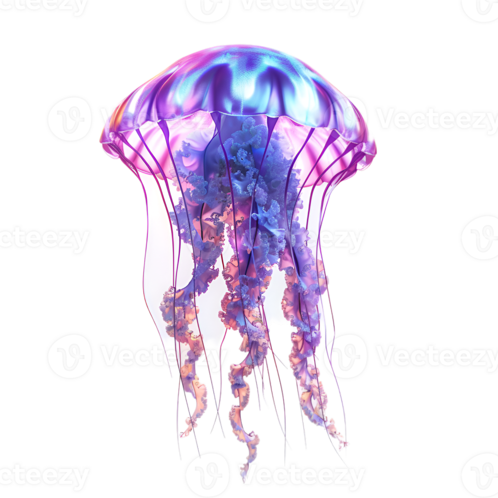 AI generated jellyfish on transparent background png