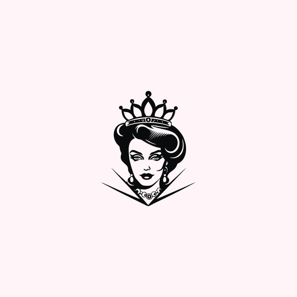 AI generated Queen logo for women with creative crown concept Vector