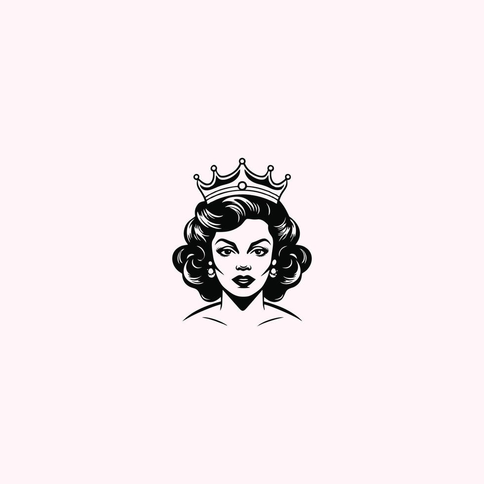 AI generated Queen logo for women with creative crown concept Vector