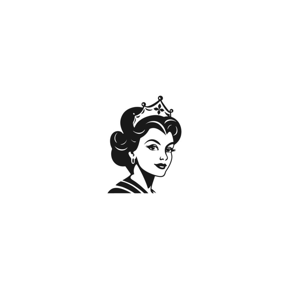 AI generated Queen logo for women with creative crown concept Vector