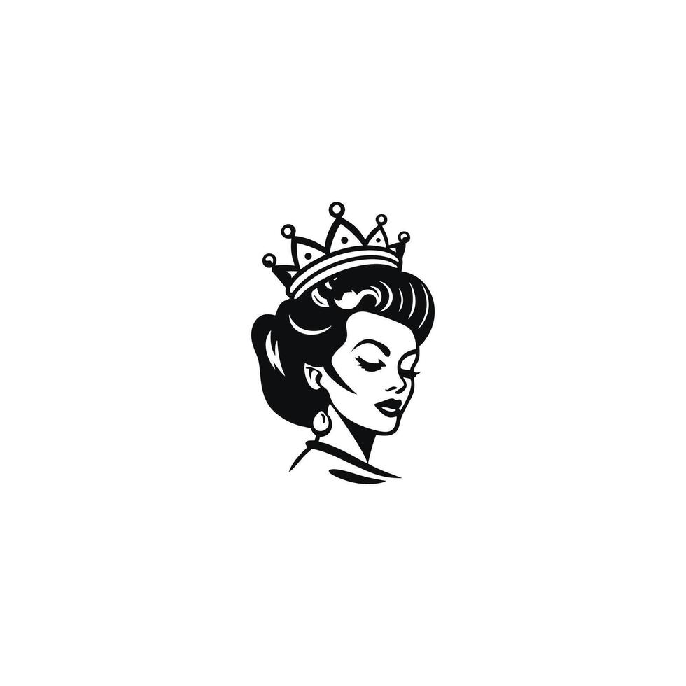 AI generated Queen logo for women with creative crown concept Vector