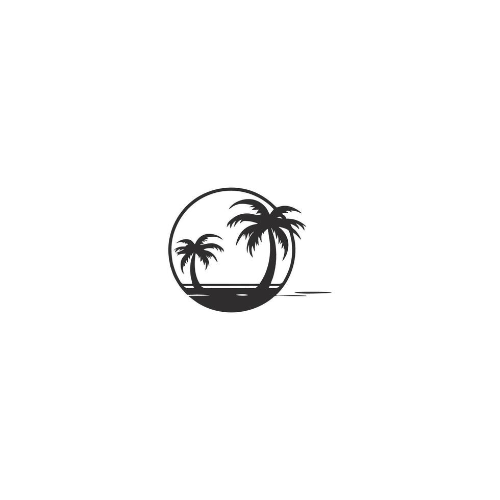 AI generated palm tree hipster vintage logo vector icon illustration