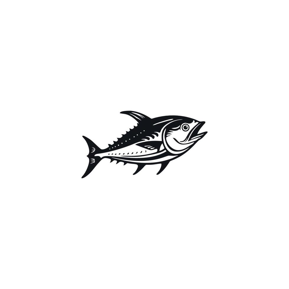 AI generated yellow fin tuna logo Modern fresh Tuna Fish Vector for food market and restaurant