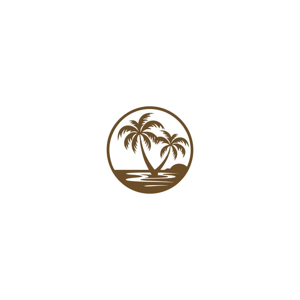 AI generated Palm tree silhouette icon.simple flat vector illustration white background